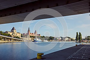 Left bank of the Oder river in Szczecin