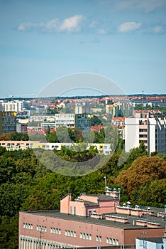 Left bank of the Oder river in Szczecin