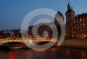 Left Bank after Sunset, Paris, France