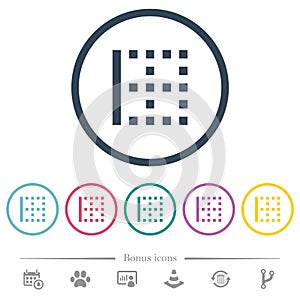 Left border flat color icons in round outlines photo
