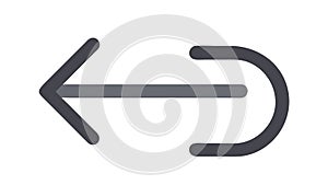 Left Curved Arrow, Undo or Back Navigation Icon, vector design Generative AI