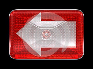 Left direction arrow button or headlight