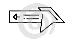 Left Direction Arrow Navigation UI Element Icon, vector design Generative AI