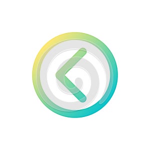 Left direction arrow pixel perfect gradient linear ui icon