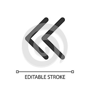 Left double arrow pixel perfect linear ui icon