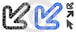 Left-Down Arrow Mosaic Icon of Round Dots