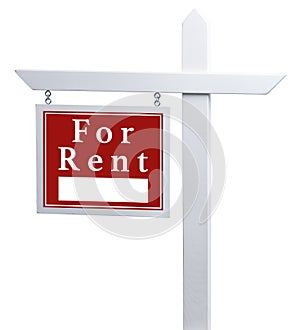 Left Facing For Sale Real Estate Sign Isolated on a White Background.