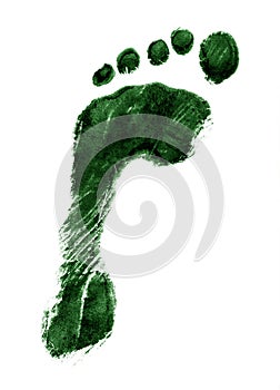 Left foot print green