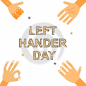 Left hand with different gesture illustration. photo
