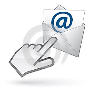 Left-handed cursor on e-mail