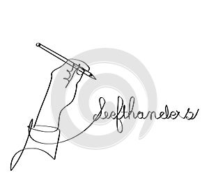 Left-handed illustration vector drawing