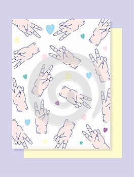 Left handers day hands peace and love gesture design banner