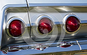 Left Rear Tail Light Section Of 60s Classic Car