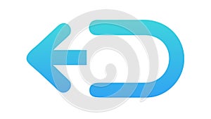 Left return arrow, back navigation, undo action, previous step, user interface, vector design Generative AI