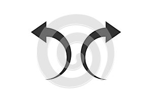 Left and right arrow icon. Previous, next pointer symbol. Sign app button vector