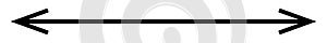 Left and right arrow, pointer, cursor in opposite direction. Intersection, navigation, forward-backward arrow element