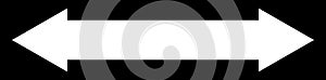 Left and right arrow, pointer, cursor in opposite direction. Intersection, navigation, forward-backward arrow element