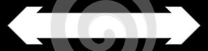 Left and right arrow, pointer, cursor in opposite direction. Intersection, navigation, forward-backward arrow element
