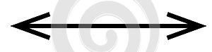 Left and right arrow, pointer, cursor in opposite direction. Intersection, navigation, forward-backward arrow element