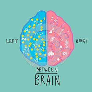Left and right brain infographic vector illustration