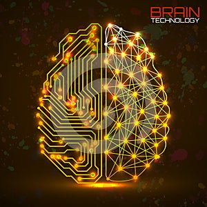 Left right human brain concept. Logic part and creative part