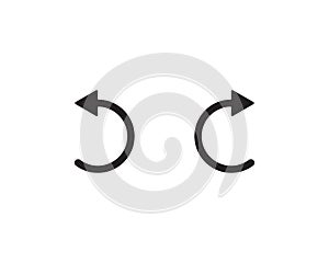 Left and Right Rotate Icon Vector. Counterclockwise and Clockwise Symbol Illustration