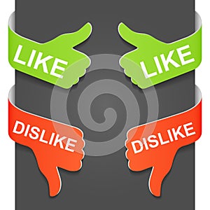 Left and right side sign - LIKE and DISLIKE