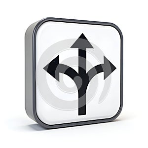 Left-Right Switch Direction Curve Arrow Icon Isolated on White