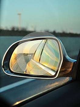 Left side rear vision mirror of car
