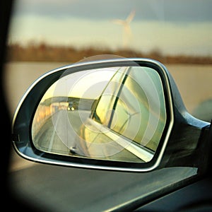 Left side rear vision mirror of the car