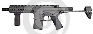 Left side SBR AR15 / M16 with collapsible stock, 7.5` barrel and 20rd mag photo