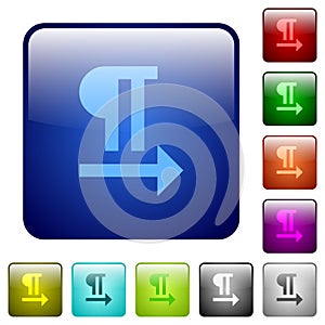 Left to right text direction color square buttons