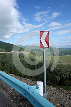 Left turn road sign