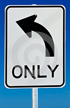 Left Turn Only Sign