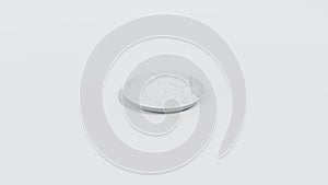 Left View 3D Illustration White Marble Plate 30cm on a White Background