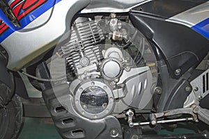 Left view of the motorcycle engine