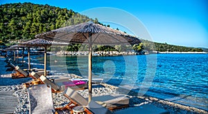 Leftos Gialos Beach on a beautiful sunny day, Alonissos, Greece