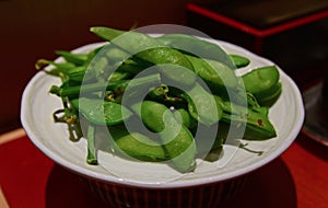 Leftover of Edamame beans skin after being consumed photo