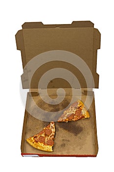 Leftover Pizza Isolate on White photo