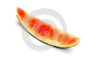 Leftover sweet watermelon rind on white background, fru