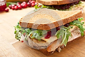 Leftover Turkey Sandwich with Cranberry Sauce