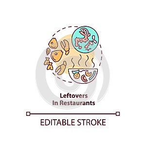 Leftovers in restaurants concept icon