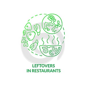 Leftovers in restaurants concept icon