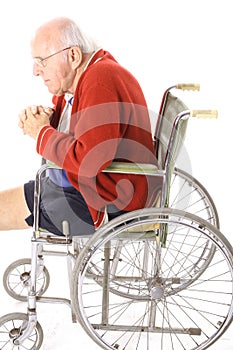 Leg amputation elderly senior vertical photo