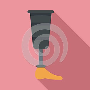 Leg artificial limb icon, flat style