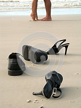 Leg couple on the beach