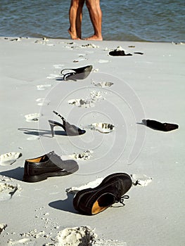 Leg couple on the beach