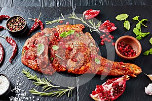 Leg of a lamb marinated with spices