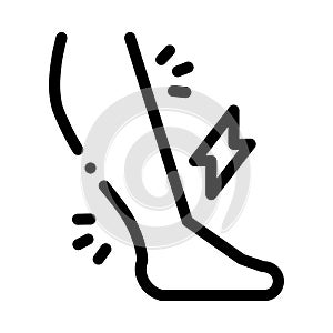 leg pain ill black icon vector illustration