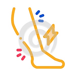 leg pain ill color icon vector illustration